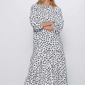Zara Black & White Floral Dress